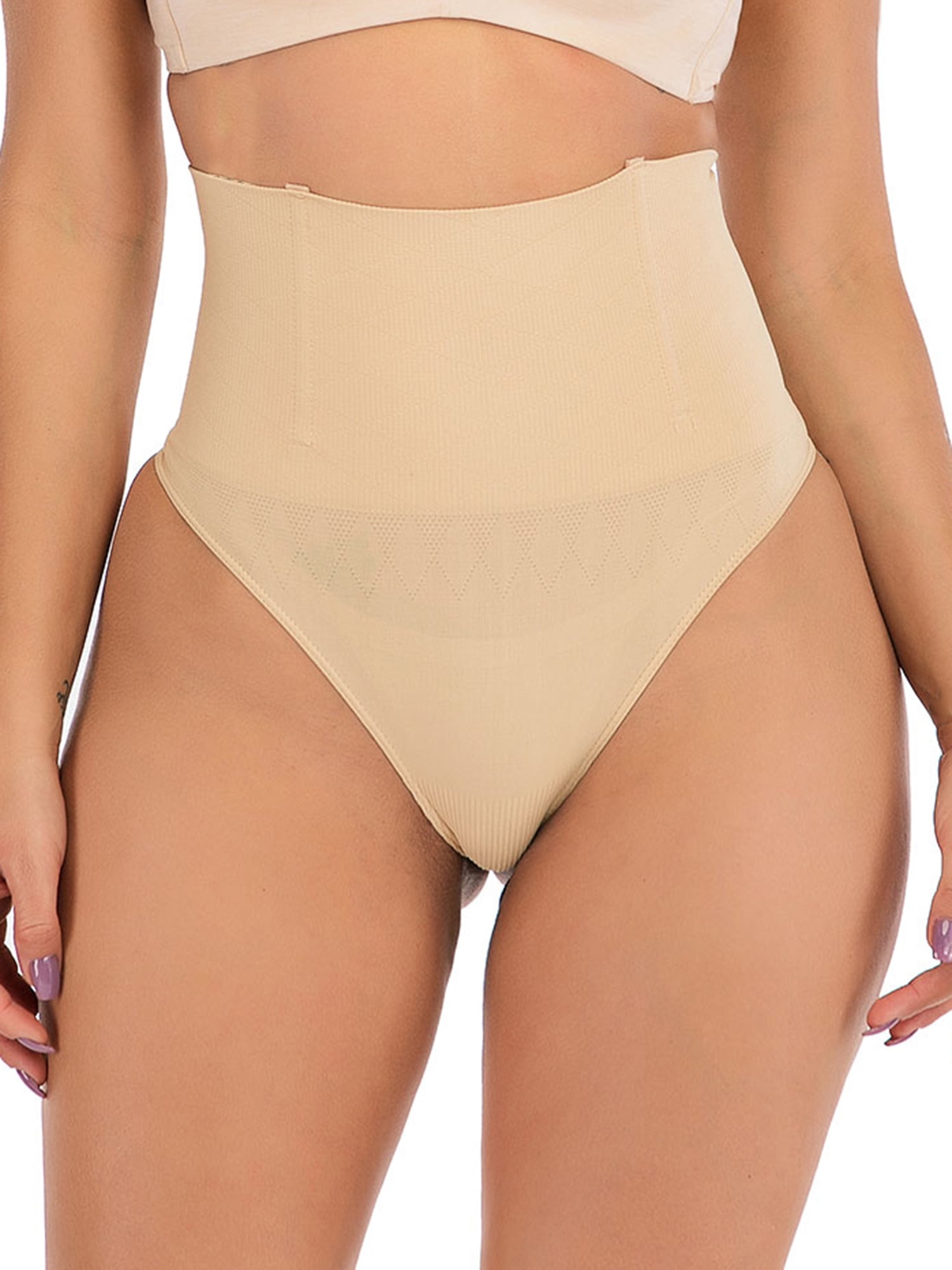 YUEHAO Womens Underwear 2PC Womens High Waist Shapewear Panties Tummy  Control Lifter Body Shaper Panty Ladies Slim Waist Trainer Pants (Beige) 