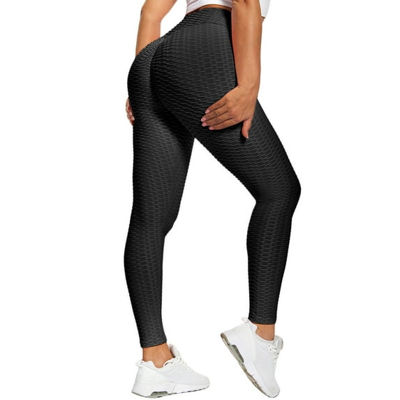 YouLoveIt Women High Waist Yoga Pants Ruched Butt Lifting Stretchy Leggings Tummy Control Slimming Leggings Workout Running Butt Lift Tights Workout Leggings Booty Scrunch Tights