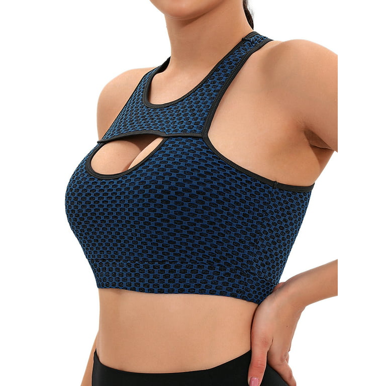 YouLoveIt Women Seamless Sport Bra Wirefree Yoga Bra Racerback High Impact  Removable Padded Sports Bra for Women Push Up Shockproof Wirefree Crop Top