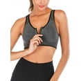 thumbnail image 1 of YouLoveIt Women Sport Bras Front Zipper Closure Stretch Tank Top Racerback Padded Bra Zipper Running Workout Fitness Yoga Bras, 1 of 7
