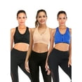 thumbnail image 1 of YouLoveIt Women Sports Bra, 3 pack Zipfront Padded Cups Comfort Sports Bra Zip Front Mesh Racerback Sports Bra Active Gym Yoga Workout Sports Bras, 1 of 7