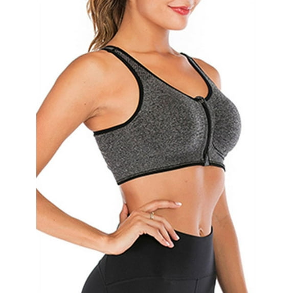 YouLoveIt Women Sports Bra Front Zipper Yoga Bras Padded Stretch Fitness Tops Workout Gym Activewear Yoga Bra for Gym Running Workout Fitness