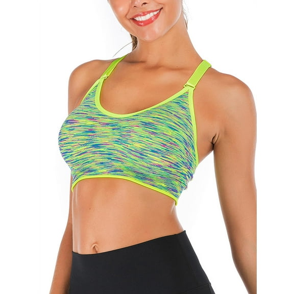 YouLoveIt Women Sports Bra Paded Racerback Yoga Bras Stretchy Removable Pads Tank Top for Yoga Running Fitness Workout Activities