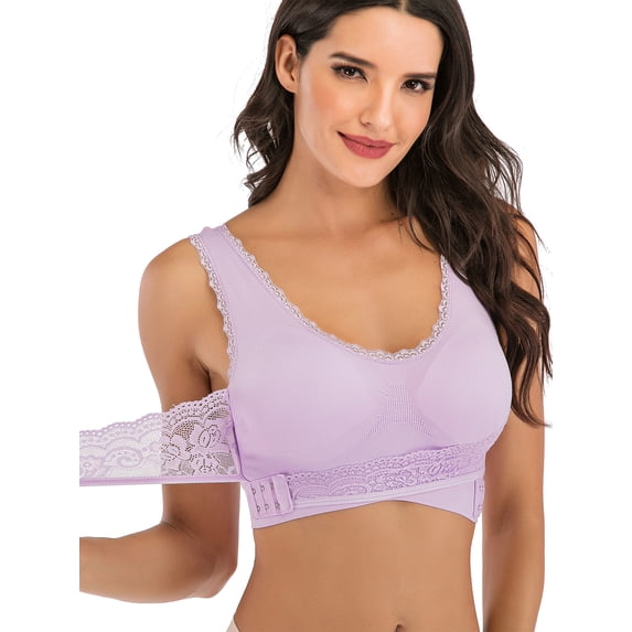 YouLoveIt Women Sports Bra Sexy Front Cross Adjustable Side Buckle Lace Vest Sports Bra Yoga Running Bras Workout Gym Tank Top Lift Up Bra