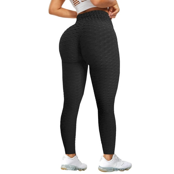 YouLoveIt Women Yoga Leggings High Waisted Butt Lifting Leggings Women Solid Stretch Compression Pants Textured Yoga Tights Workout Running Butt Lift Tights