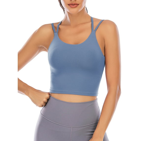 YouLoveIt Women Padded Sport Bras Women's Yoga Vest Underwear Yoga wear Crop Tank Tops Gym Fitness Sleeveless Running Vest for Women Tube Top Chest Pad Vest