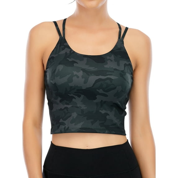 YouLoveIt Women Yoga Vest Padded Yoga Bra Women Cami Tank Tops Athletic Undershirt Sports Vest Running Vest Bra Seamless Yoga Bra Quick Dry Yoga Vest Top