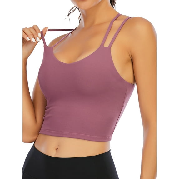 YouLoveIt Women's Cami Tank Top Women Shapewear Crisscross Back Camisoles Crop Tank Tops Sports Bra Sleeveless T-Shirt Summer Vest Tank Tops Active Wear Tops Vest Camisoles