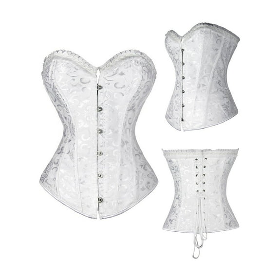 YouLoveIt Women's Corset Bustier Boned Fancy Dress Body Shaper Plus Size Bodyshaper Top