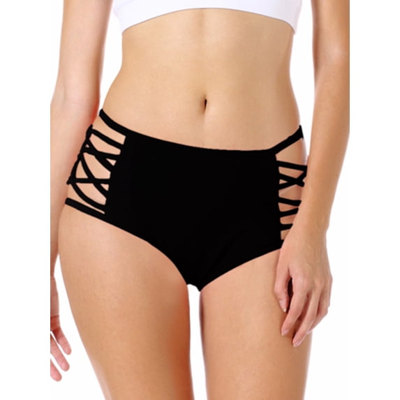 YouLoveIt Women's High Waist Side Straps Bikini Bottom Women Bathing Suit Bottoms Solid Bikini Bottom Swimsuit Sexy Bikini Bottoms