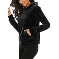 thumbnail image 1 of YouLoveIt Women's Hoodie Sweatshirt Long Sleeve Velour Tops Hoodie Sports Jogging Coat Active Sweatshirt Hoodie Jacket Velour Yoga Running Sweatshirt with Pockets, 1 of 6