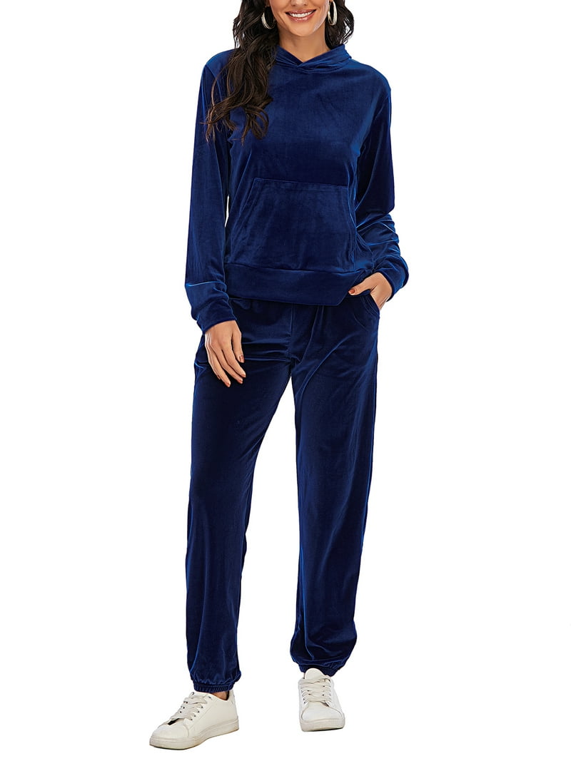 YouLoveIt Women's Plus Size Velour Tracksuits Zip Up/Pullover