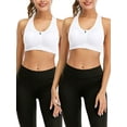 thumbnail image 1 of YouLoveIt Women's Sports Bra, 2 pack Front Zipper Closure Sports Bra Racerback Workout Bras, Removable Pad Tank Top Yoga Sports Bra Zip Front Sports Bra, 1 of 7