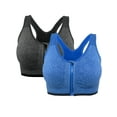 thumbnail image 1 of YouLoveIt Women's Sports Bra, 2 pack Front Zipper Closure Sports Bra Racerback Workout Bras, Removable Pad Tank Top Yoga Sports Bra Zip Front Sports Bra, 1 of 7