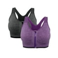 thumbnail image 1 of YouLoveIt Women's Sports Bra, 2 pack Front Zipper Closure Sports Bra Racerback Workout Bras, Removable Pad Tank Top Yoga Sports Bra Zip Front Sports Bra, 1 of 7