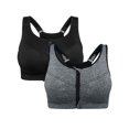 thumbnail image 1 of YouLoveIt Women's Sports Bra 2 pcs Removable Pad Yoga Bras Racerback High Impact Workout Crop Tank Tops Wireless Zip Front Workout Yoga Sports Bras, 1 of 7