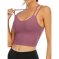 thumbnail image 1 of YouLoveIt Women's Sports Bra Stretch Cami Tank Top Padded Wireless Cross Back Yoga Bra Yoga Vest Seamless Short Camisoles Women Tank Top Cami Sport Yoga Bras, 1 of 8