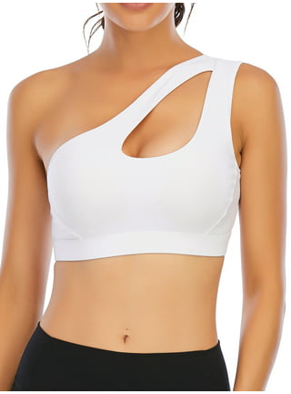 LELINTA Sexy Cute One Shoulder Sports Bra for Women Medium Support
