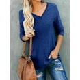 thumbnail image 1 of YouLoveIt Women's V Neck Blouse Tops Tunic Tops Women Long Sleeve V Neck T Shirts Casual Loose Fit Basic Shirt Top Plus Blouse Solid Color Blouse, 1 of 2