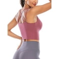 thumbnail image 1 of YouLoveIt Women's Yoga Vest Sleeveless T-Shirt Longline Sports Bras Camisoles Crop Tank Tops Active Wear Tops Camisoles Padded Running Camis Vest Cross Back Yoga Vest Tops, 1 of 8
