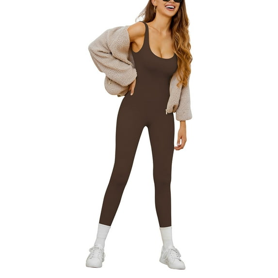 YouLoveIt Womens One Piece Jumpsuits Rompers Playsuit Sleeveless Exercise Jumpsuits Ribbed One Piece Tank Tops Hip Shaper Underwear Slimming Body Corset