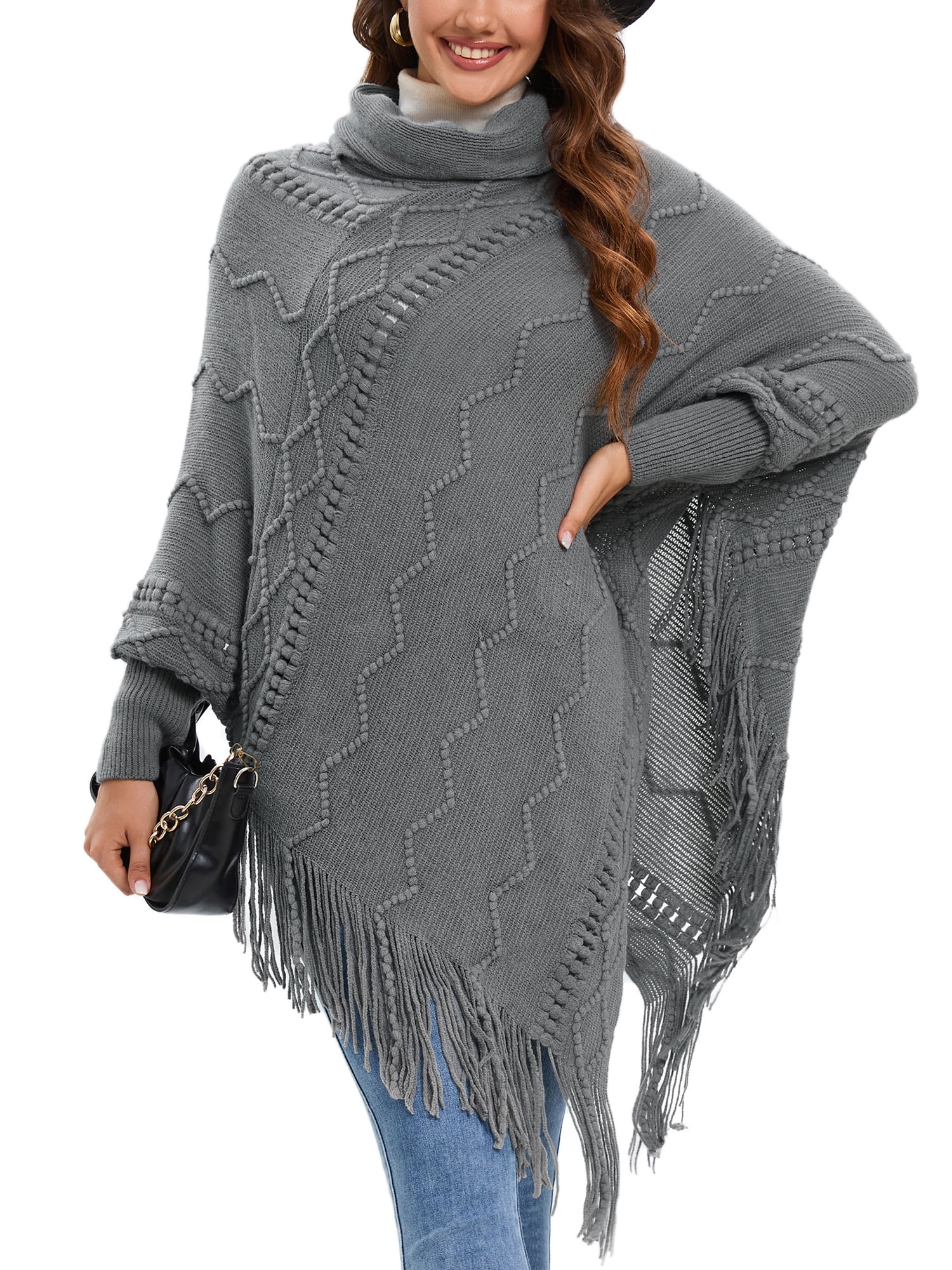 Poncho Loft Clearance Sweaters Black Cape Sweater – Unclaimed Baggage