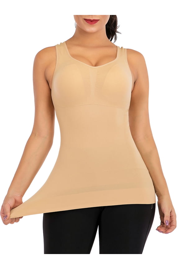 Womens Shapewear Tank Top Firm Control Wirefree Waist Trainer Shapewear Tummy Control Cami Shaper Cami Shaper Vest M-3XL
