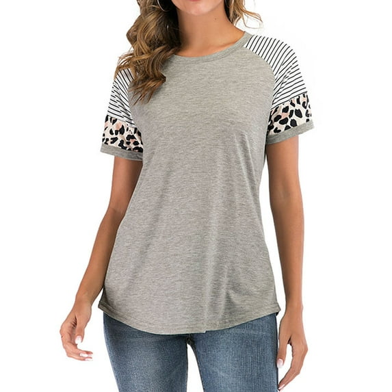 YouLoveIt Womens Summer Loose Fit Workout T Shirt Womens Tops Crewneck Shirts Short Sleeve T-Shirt Casual Loose Fit Tee T-Shirt for Women Ladies