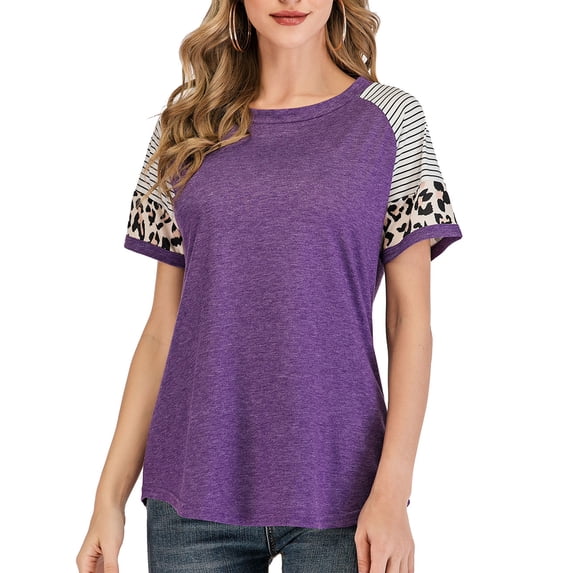YouLoveIt Womens Summer Loose Fit Workout T Shirt Womens Tops Crewneck Shirts Short Sleeve T-Shirt Casual Loose Fit Tee T-Shirt for Women Ladies