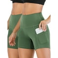thumbnail image 1 of YouLoveIt Womens Yoga Shorts Butt Lifting Yoga Shorts High Waist Tummy Control Yoga Leggings Solid Color Yoga Running Shorts Yoga Short Leggings Stretch Ruched Hot Shorts with Pockets, 1 of 6