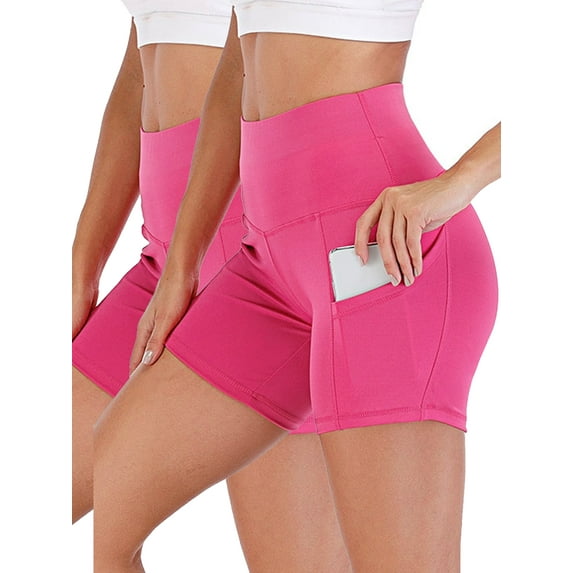 YouLoveIt Womens Yoga Shorts Butt Lifting Yoga Shorts High Waist Tummy Control Yoga Leggings Solid Color Yoga Running Shorts Yoga Short Leggings Stretch Ruched Hot Shorts with Pockets