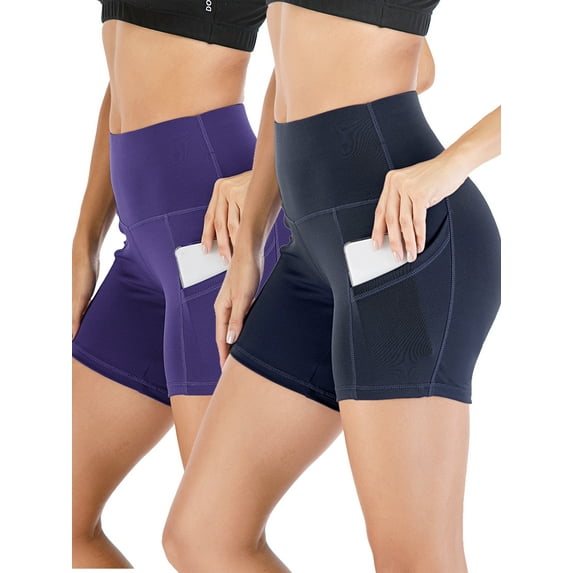 YouLoveIt Womens Yoga Shorts Butt Lifting Yoga Shorts High Waist Tummy Control Yoga Leggings Solid Color Yoga Running Shorts Yoga Short Leggings Stretch Ruched Hot Shorts with Pockets