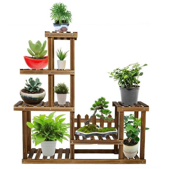 YouLoveIt Wood Pots Plant Stand Flower Shelf Rack Holder Indoor Outdoor Multi-Tier Flower Pot Holder Rack Display Stands, Corner Flower Planter Ladder Pot Shelf