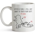 thumbnail image 1 of YouNique Designs 10 Year Anniversary Mug, 11 Ounces, Funny 10th Anniversary Coffee Mug for Her and Him, Tenth Year Wedding Anniversary Cup, 10th Wedding Anniversary Mug (Black Handle), 1 of 5