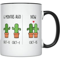 YouNique Designs 6 Month Anniversary Mug, 11 Ounces, Funny 6 Month Anniversary Coffee Mug for Boyfriend and Girlfriend, 6 Month Dating Anniversary Cup, Sixth Month Dating Anniversary (White)