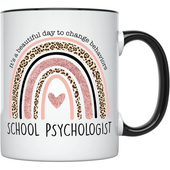 YouNique Designs Its a Beautiful Day to Change Behaviors Mug - Portable Coffee Mugs 11 Oz, School Psychologist Gifts for Women, School Psychologist Appreciation Gifts, Office Décor (Black Handle)