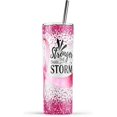 thumbnail image 1 of YouNique Designs Breast Cancer Awareness Coffee Tumbler with Straw and Lid, 20 Oz, Insulated Stainless Steel Skinny Tumbler for Women, Breast Cancer Survivor Tea Tumbler, Water Tumbler Cup, 1 of 6