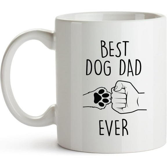 YouNique Designs Dog Dad Mug for Men, 11 Oz, Dawg Father, Dog Cup for Him, Dogfather Mug, Fur Dad, Dachshund Mug, German Shepherd Coffee Cup, French Bulldog Mug, Golden Retriever Mug (Black Handle)