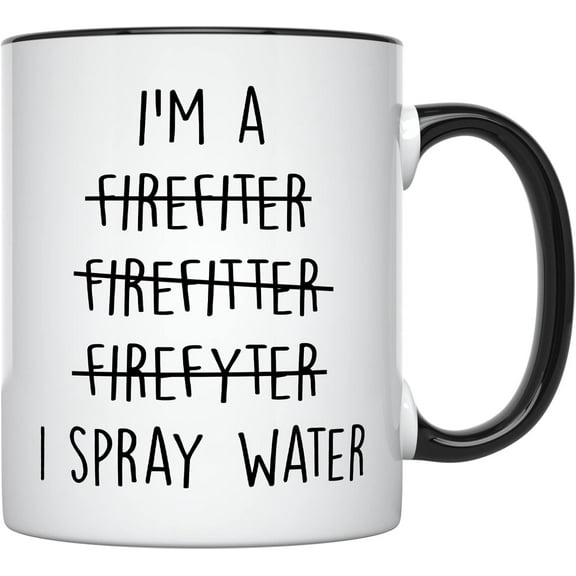 YouNique Designs Firefighter Mug, 11 Oz, Firefighter Gifts for Men, Funny Firefighter Cups, Fireman Cup for Men & Women, Firefighter Graduation Funny Gag Gift Ideas, Funny Coffee Mugs (White)
