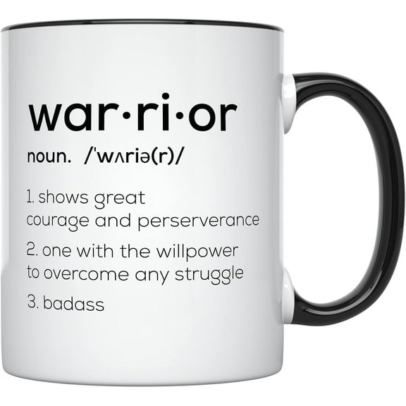 YouNique Designs Get Well Soon Mug for Women, 11 Oz, Warrior Mug, Encouragement, Sobriety, Badass Women, Proud Of You Cup For Her, Sober, Pick Me Up, Comforting Mug for Cancer Patients (Black Handle)