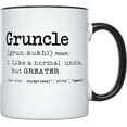 thumbnail image 1 of YouNique Designs Gruncle Uncle Mug, 11 Ounces, Funny Uncle Cup From Niece And Nephew, Best Uncle Gifts, Uncle Gifts From Niece, Gift For Uncle From Nephew (Black Handle), 1 of 5