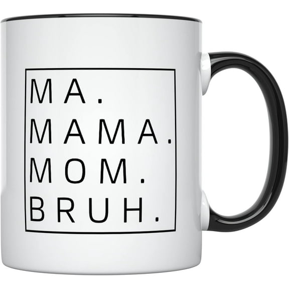 YouNique Designs Mom Coffee Mug – Portable Coffee Mug 11oz, Funny Mom Gift Coffee Cup, New Mom Gifts for Women, Tea Mug, Birthday Gifts for Mom, Best Mom Ever Gifts Mom Mug (Black Handle)