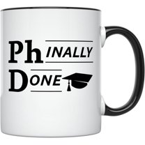 YouNique Designs Phinally Done Coffee Mug, 11 Ounces, PhD Gifts for PhD graduates, Funny PhD Mug, Doctorate Graduation (White)