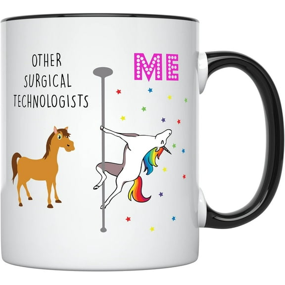 YouNique Designs Surgical Technologist Mug, 11 Ounces, Surgery Tech Cup, Surgical Technology Coffee Mug for Women and Men, Surgical Nurse, Surgical Technician Gifts (White)