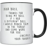 YouNique Designs Worlds Best Boss Mug, 11 Ounces, Best Boss Gifts For Men, Funny Boss Gifts, Best Boss Mug, Boss Lady Mug, Boss Coffee Mug, Best Boss Ever Mug, Boss Mugs For Men Women Black Handle