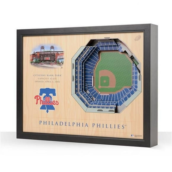 YouTheFan 9025313 22.25 x 22 x 23 in. MLB Philadelphia Phillies 25-Layer StadiumViews 3D Wall Art - Citizens Bank Park