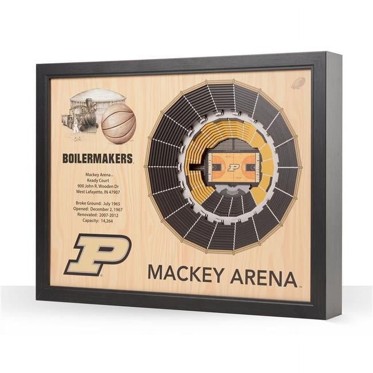 IDNA Purdue Boilermakers 25.5'' x 19.5'' 25-Layer StadiumViews 3D Wall Art