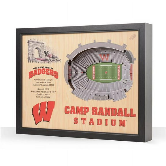 Wisconsin Badgers 25.5" x 19.5" Camp Randall Stadium Stadium Views Wall Art