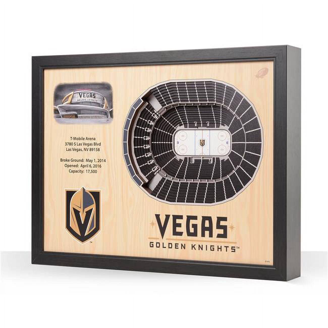 Vegas Golden Knights 25.5'' x 19.5'' 25-Layer StadiumViews 3D Wall Art