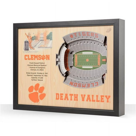 Clemson Tigers 25.5" x 19.5" Memorial Stadium Stadium Views Wall Art